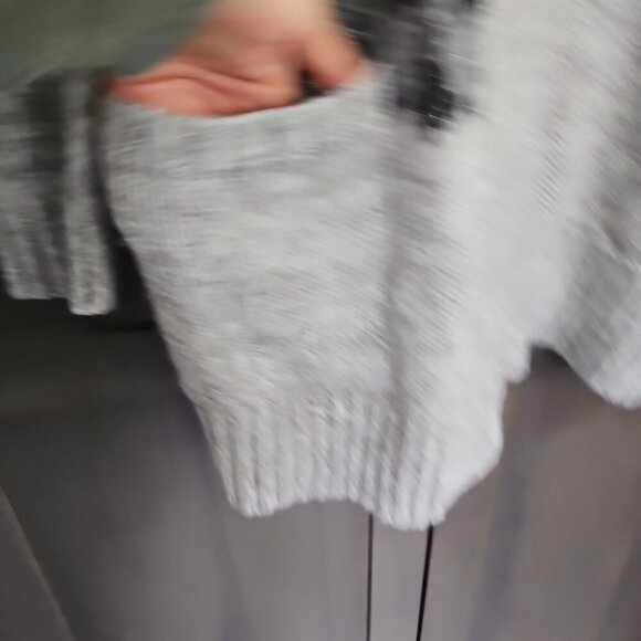 American Eagle Cardigan Sweater Women Open Front Aztec Chunky Pockets Long AEO - Picture 3 of 13